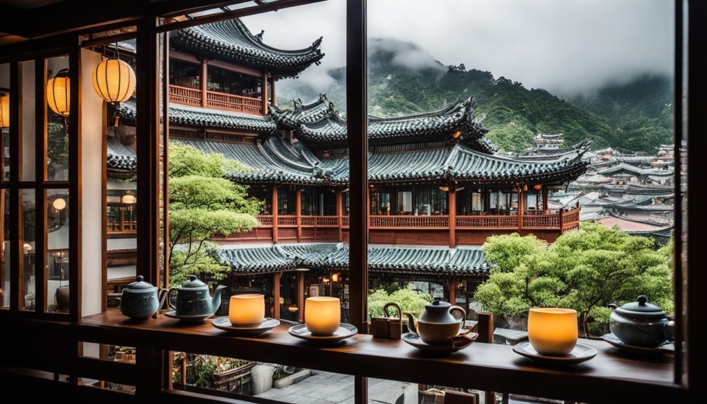 Jioufen Teahouse in Taipei, Taiwan Jioufen Teahouse in Taipei, Taiwan